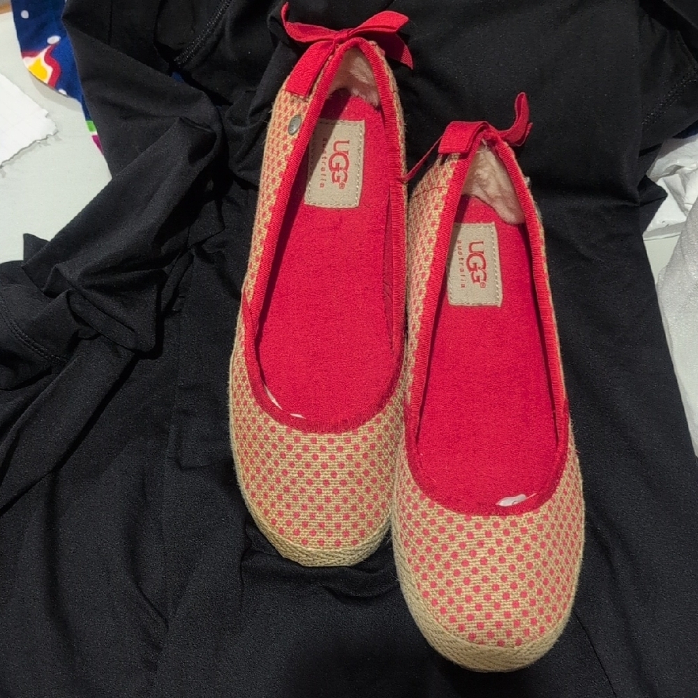 UGG Red and Tan Espadrilles for Women! Great for the Fourth of July!
